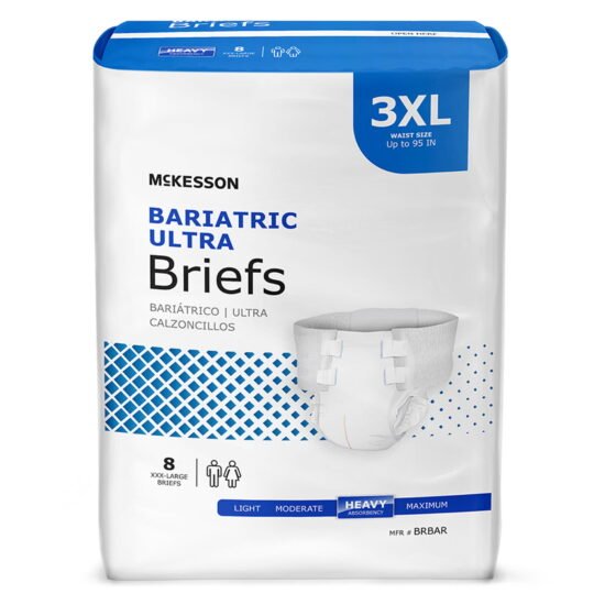 Unisex Adult Incontinence Brief McKesson Ultra Plus Bariatric 3X-Large Disposable Heavy Absorbency 724912 - BRBAR 724912 – BRBAR