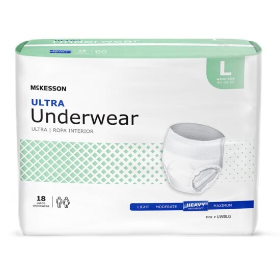 Unisex Adult Absorbent Underwear McKesson Ultra Pull On with Tear Away Seams Large Disposable Heavy Absorbency 724917 - UWBLG 724917 – UWBLG