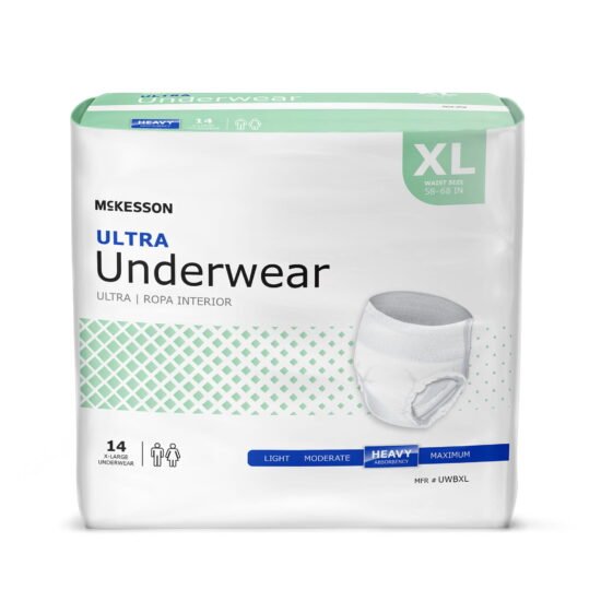 Unisex Adult Absorbent Underwear McKesson Ultra Pull On with Tear Away Seams X-Large Disposable Heavy Absorbency 724918 - UWBXL 724918 – UWBXL