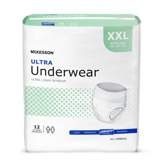 Unisex Adult Absorbent Underwear McKesson Ultra Pull On with Tear Away Seams 2X-Large Disposable Heavy Absorbency 724919 - UWBXXL 724919 – UWBXXL