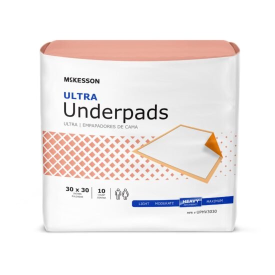 Underpad McKesson Ultra 30 X 30 Inch Disposable Fluff / Polymer Heavy Absorbency 730984 - UPHV3030 730984 – UPHV3030