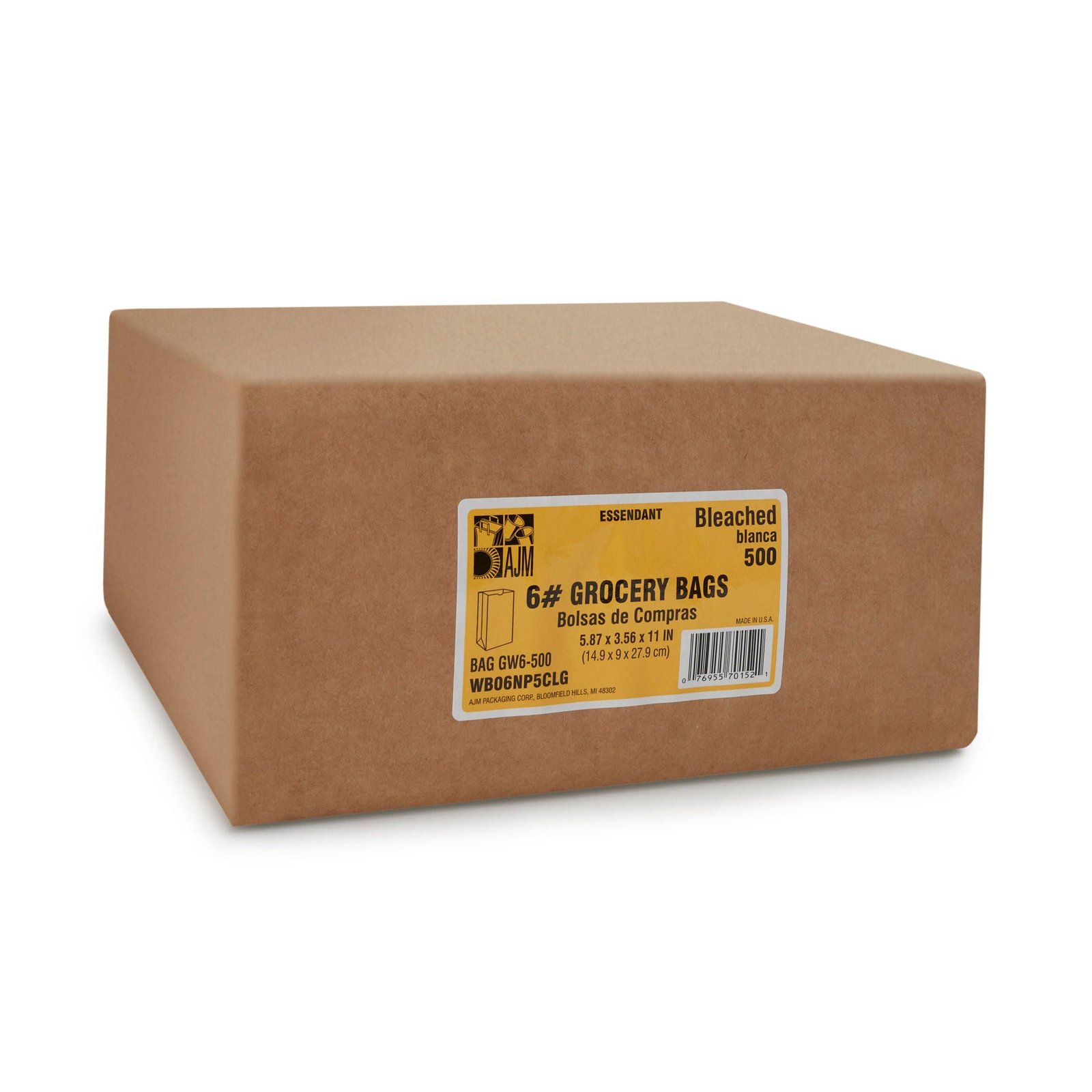 Grocery Bag General White Paper #6 736539 - BAGGW6500 736539 – BAGGW6500 - Image 3