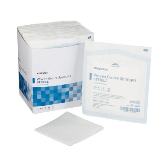Gauze Sponge McKesson Cotton 8-Ply 4 X 4 Inch Square Sterile 762704 - 16-4248 762704 – 16-4248