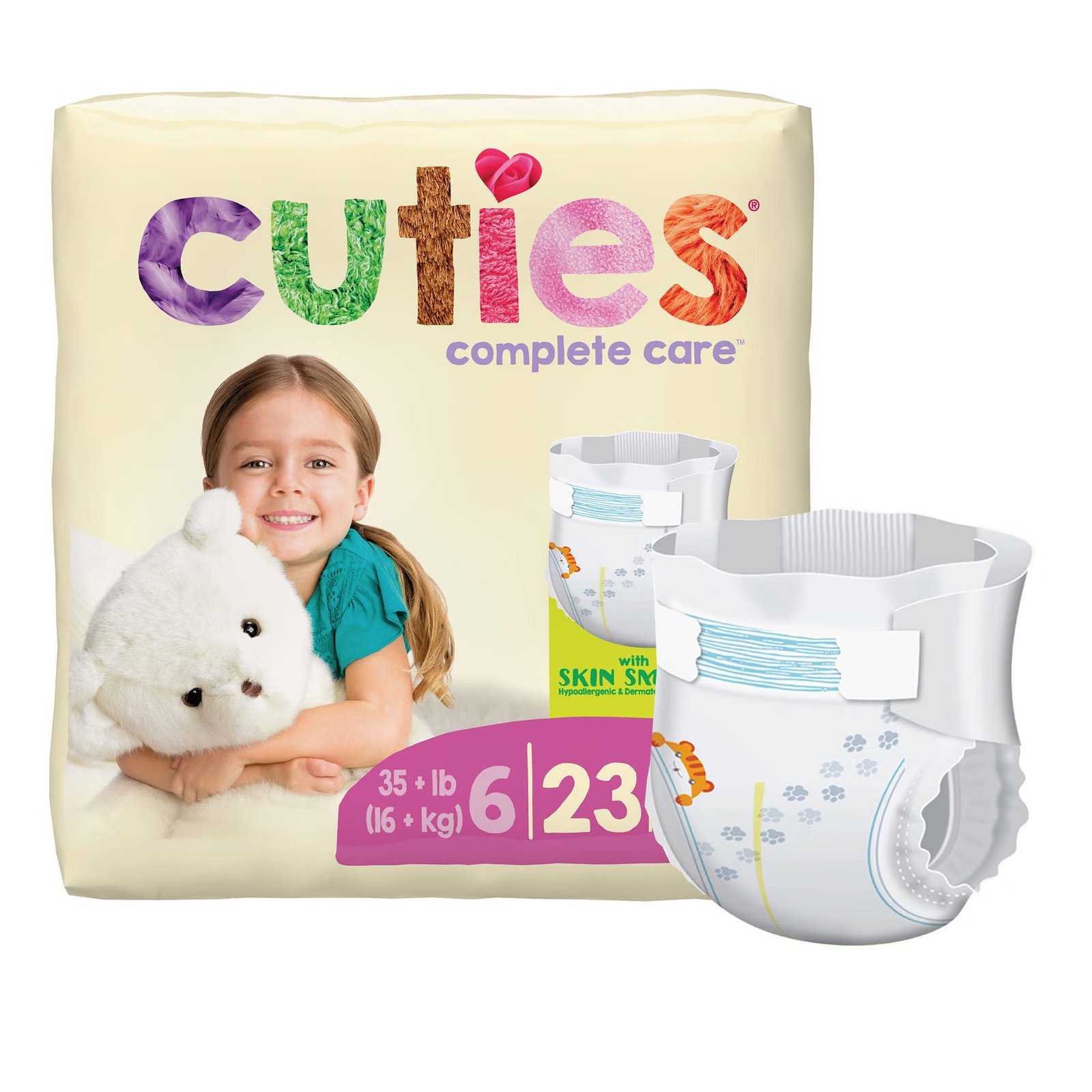 Unisex Baby Diaper Cuties® Size 6 Disposable Heavy Absorbency 763396 - CR6001 763396 – CR6001