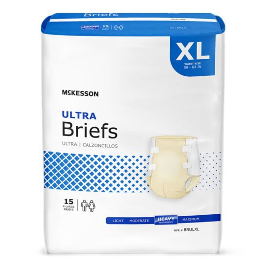 Unisex Adult Incontinence Brief McKesson Ultra X-Large Disposable Heavy Absorbency 800833 - BRULXL 800833 – BRULXL