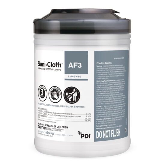 Sani-Cloth® AF3 Surface Disinfectant Cleaner Premoistened Germicidal Manual Pull Wipe 160 Count Canister Disposable Mild Scent NonSterile 804411 - P13872 804411 – P13872