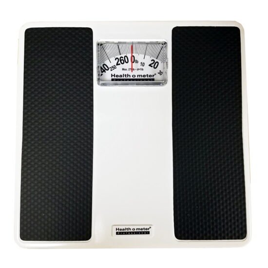 Floor Scale Health O Meter® Dial Display 270 lbs. Capacity Black / White Analog 806383 - 100LB 806383 – 100LB