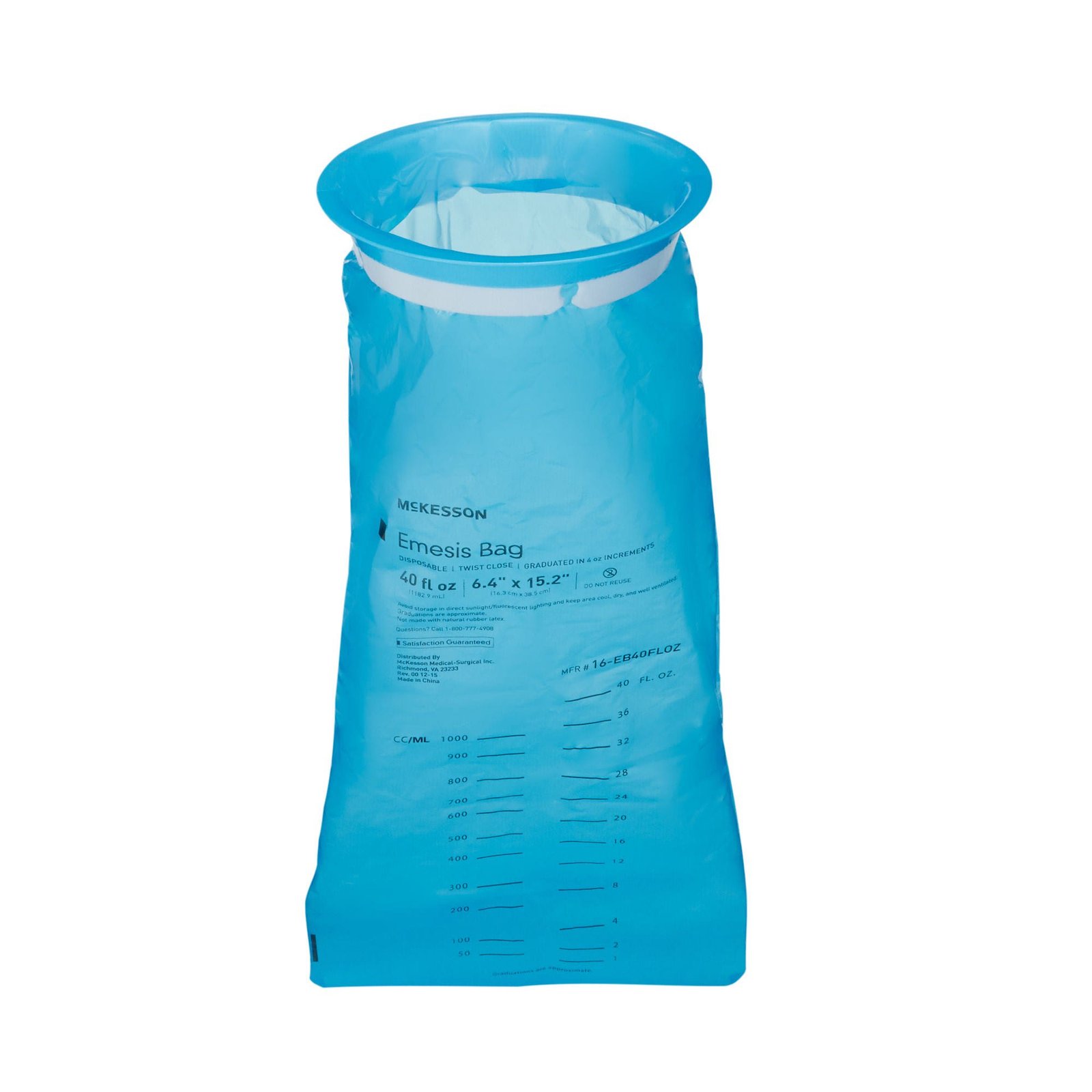 Emesis Bag McKesson 40 oz. Blue 831668 - 16-EB40FLOZ 831668 – 16-EB40FLOZ - Image 2