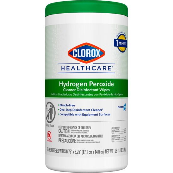 Clorox Healthcare® Surface Disinfectant Cleaner Premoistened Peroxide Based Manual Pull Wipe 155 Count Canister Disposable Unscented NonSterile 853530 - 30825 853530 – 30825
