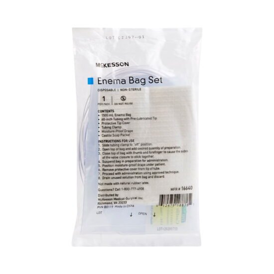 Enema Bag Set McKesson NonSterile 1500 mL 854375 - 16640 854375 – 16640