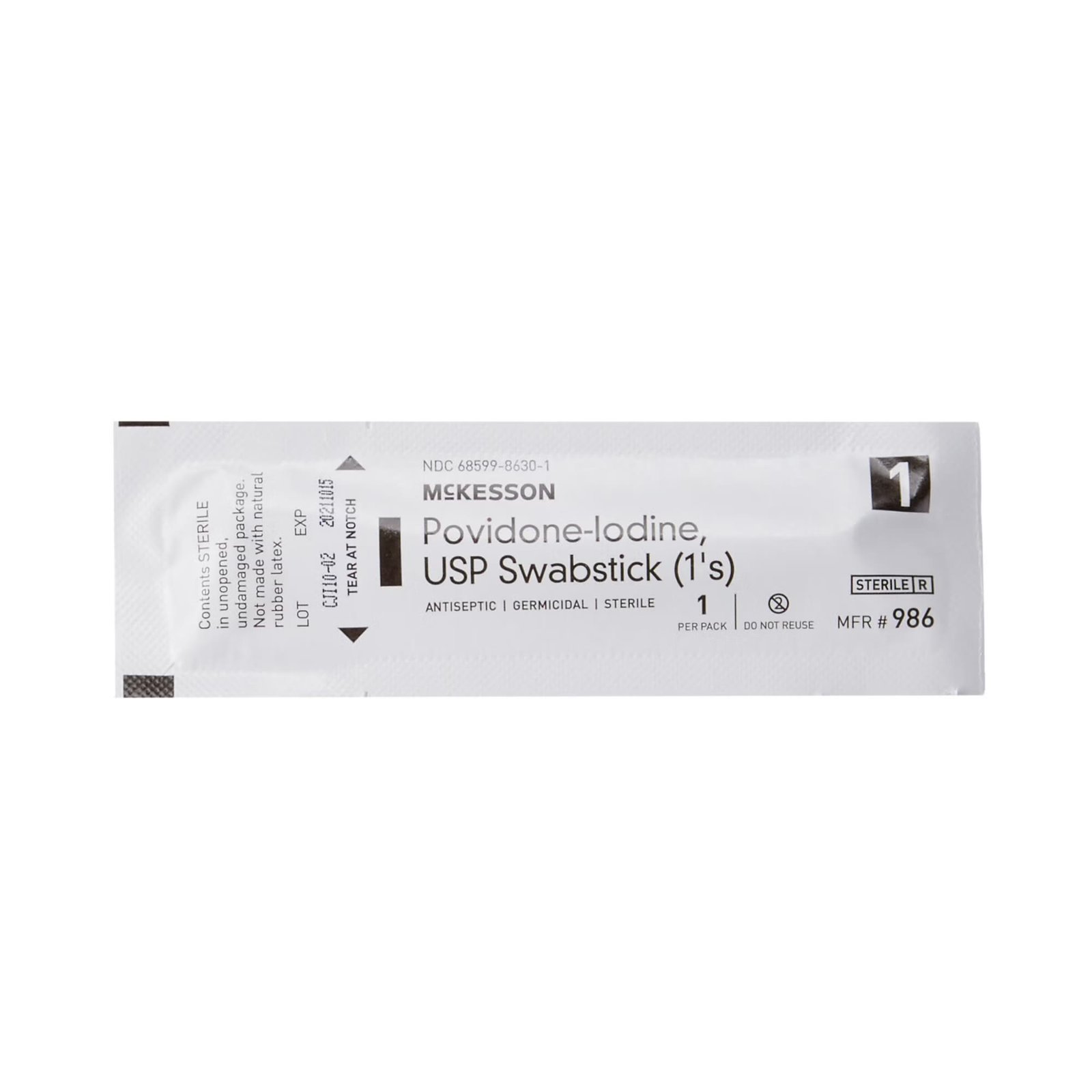 Impregnated Swabstick 10% Strength Povidone-Iodine Individual Packet Sterile 854752 - 986 854752 – 986 - Image 3