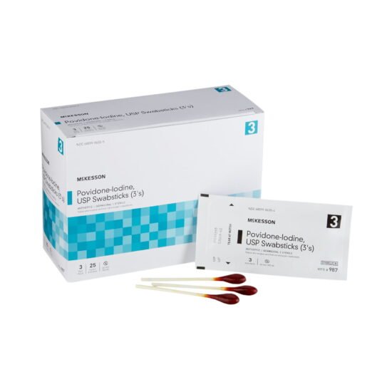 Impregnated Swabstick McKesson 10% Strength Povidone-Iodine Individual Packet Sterile 854753 - 987 854753 – 987