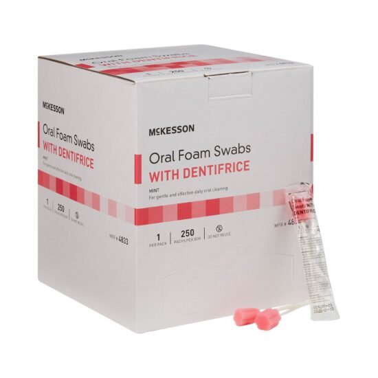 Oral Swabstick McKesson Foam Tip Dentifrice 864692 - 4833 864692 – 4833