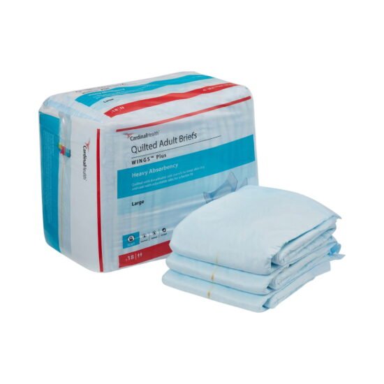 Unisex Adult Incontinence Brief Wings™ Large Disposable Heavy Absorbency 864858 - 66034 864858 – 66034
