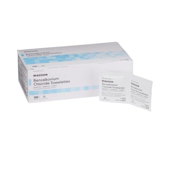 Sanitizing Skin Wipe McKesson Individual Packet BZK (Benzalkonium Chloride) Unscented 100 Count 865276 - 269 865276 – 269