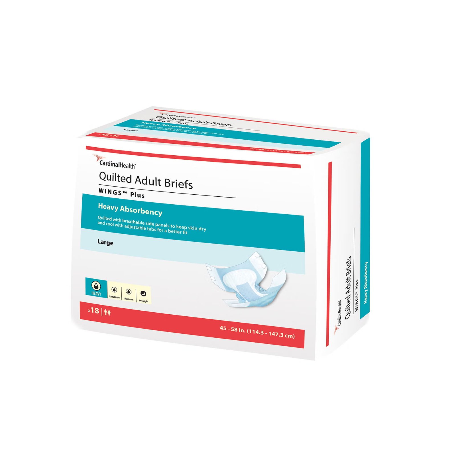 Unisex Adult Incontinence Brief Wings™ X-Large Disposable Heavy Absorbency 868374 - 66035 868374 – 66035 - Image 2