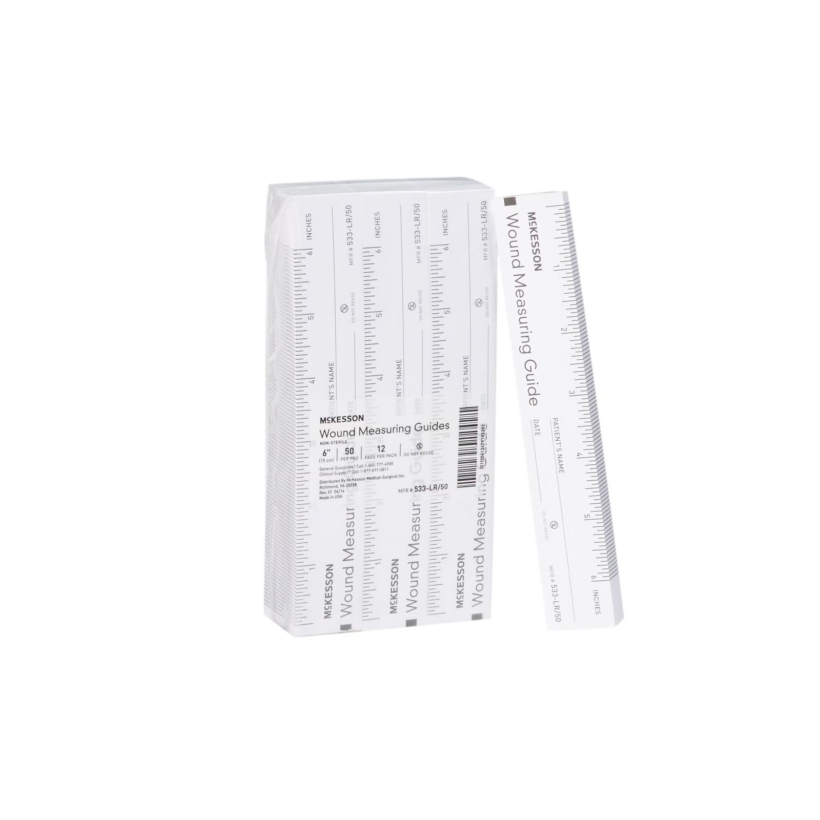 Wound Measuring Guide McKesson 6 Inch Paper NonSterile 871649 - 533-LR/50 871649 – 533-LR/50