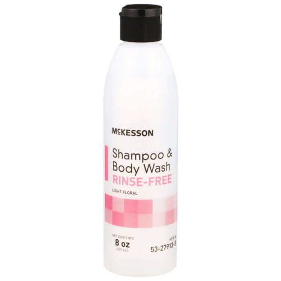Rinse-Free Shampoo and Body Wash McKesson 8 oz. Flip Top Bottle Light Floral Scent 877023 - 53-27913-8 877023 – 53-27913-8