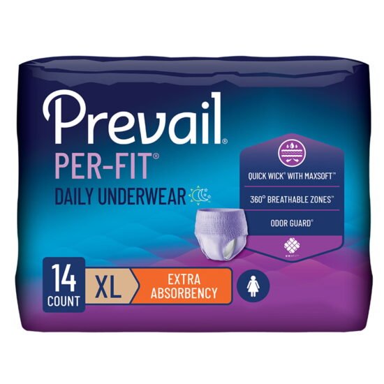 Female Adult Absorbent Underwear Prevail® Per-Fit® Women Pull On with Tear Away Seams X-Large Disposable Moderate Absorbency 881924 - PFW-514 881924 – PFW-514