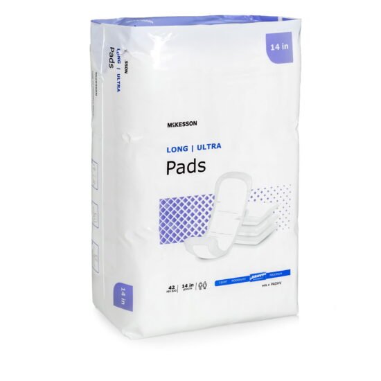 Bladder Control Pad McKesson Ultra 14-1/2 Inch Length Heavy Absorbency Polymer Core One Size Fits Most Adult Unisex Disposable 884157 - PADHV 884157 – PADHV
