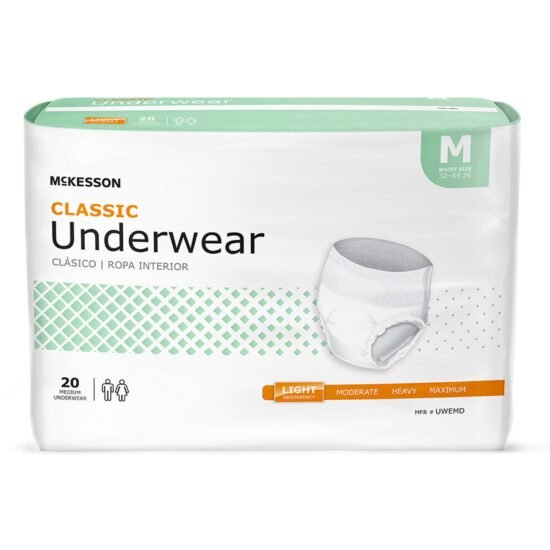 Unisex Adult Absorbent Underwear McKesson Classic Pull On with Tear Away Seams Medium Disposable Light Absorbency 884177 - UWEMD 884177 – UWEMD