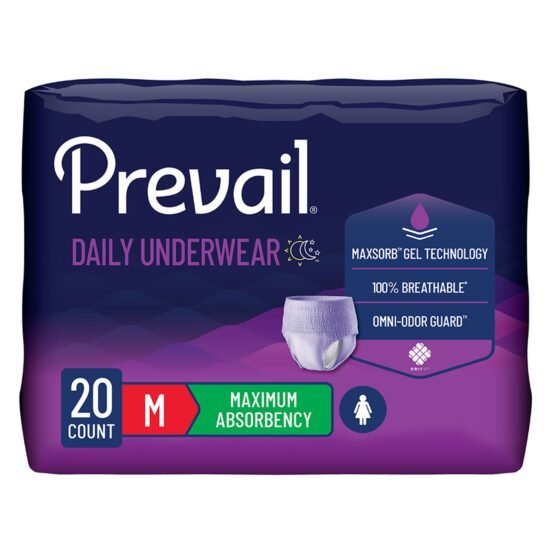 Female Adult Absorbent Underwear Prevail® For Women Daily Underwear Pull On with Tear Away Seams Small / Medium Disposable Heavy Absorbency 889081 - PWC-512/1 889081 – PWC-512/1