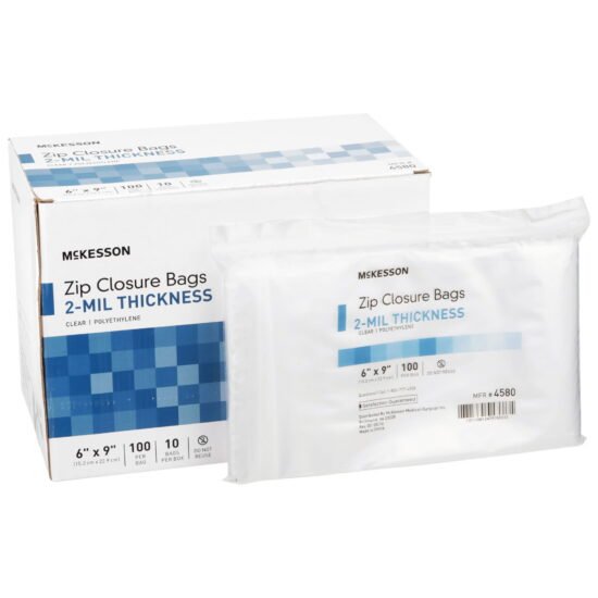 Reclosable Bag McKesson 6 X 9 Inch Polyethylene Clear Zipper Closure 911643 - 4580 911643 – 4580