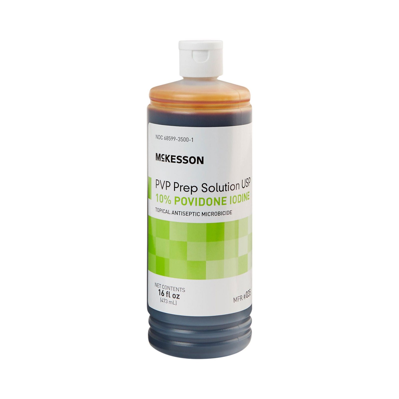Skin Prep Solution McKesson 16 oz. Flip-Top Bottle 10% Strength Povidone-Iodine NonSterile 911740 - 035 911740 – 035