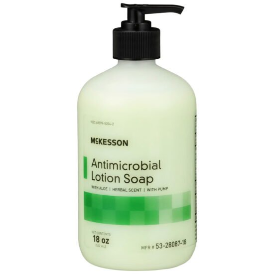 Antimicrobial Soap McKesson Lotion 18 oz. Pump Bottle Herbal Scent 937908 - 53-28087-18 937908 – 53-28087-18