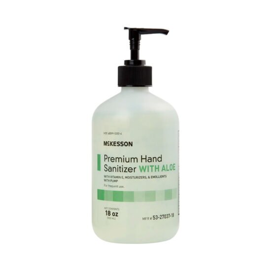 Hand Sanitizer with Aloe McKesson Premium 18 oz. Ethyl Alcohol Gel Pump Bottle 937918 - 53-27037-18 937918 – 53-27037-18