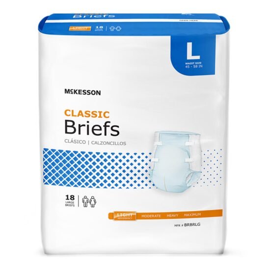 Unisex Adult Incontinence Brief McKesson Classic Large Disposable Light Absorbency 973139 - BRBRLG 973139 – BRBRLG