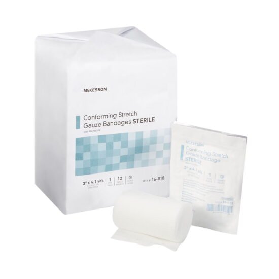 Conforming Bandage McKesson Polyester 3 Inch X 4-1/10 Yard Roll Shape Sterile 999364 - 16-018 999364 – 16-018