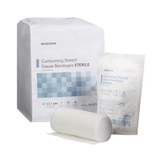 Conforming Bandage McKesson Polyester 4 Inch X 4-1/10 Yard Roll Shape Sterile 999366 - 16-019 999366 – 16-019